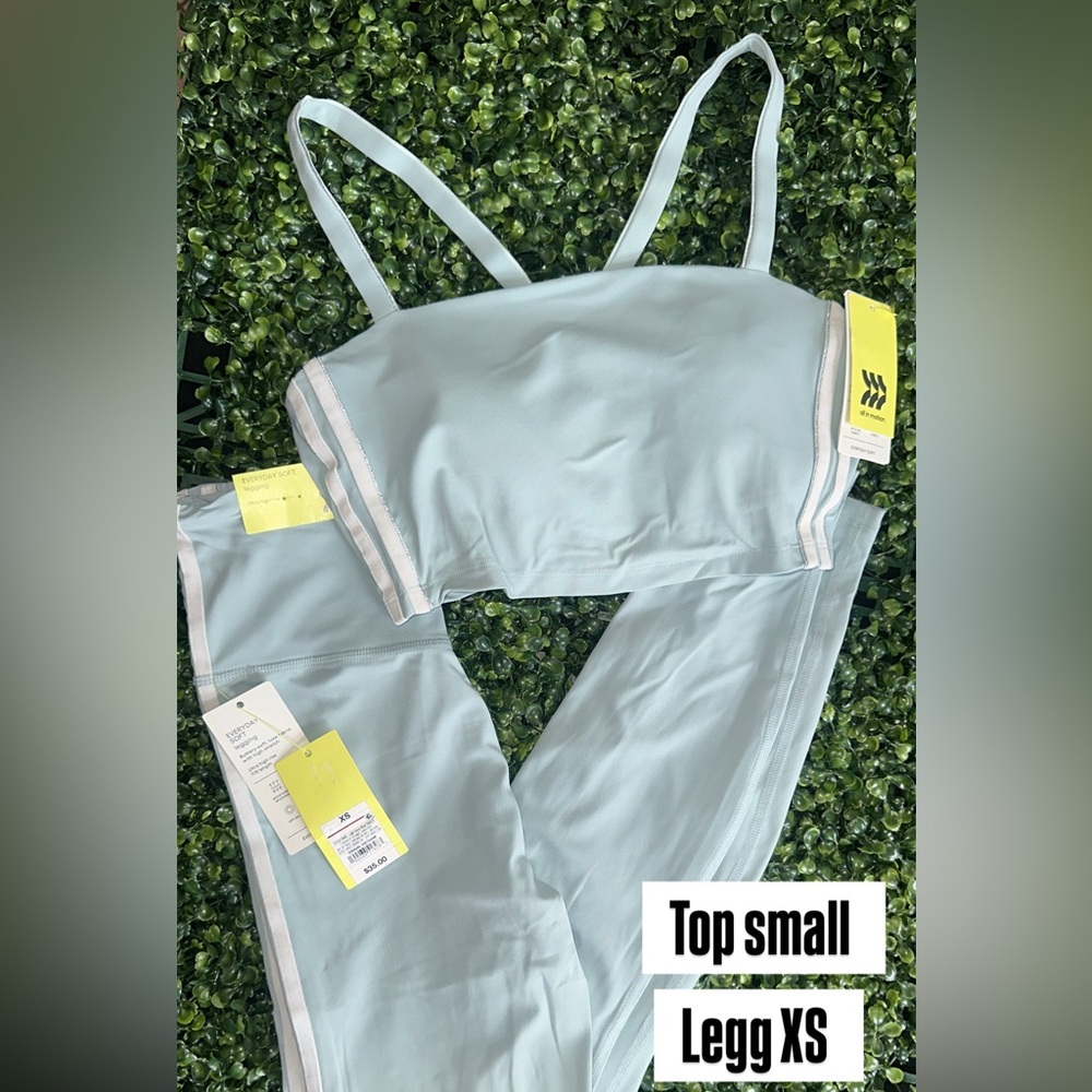 Kids Light Blue Active Leggings and sport bra
